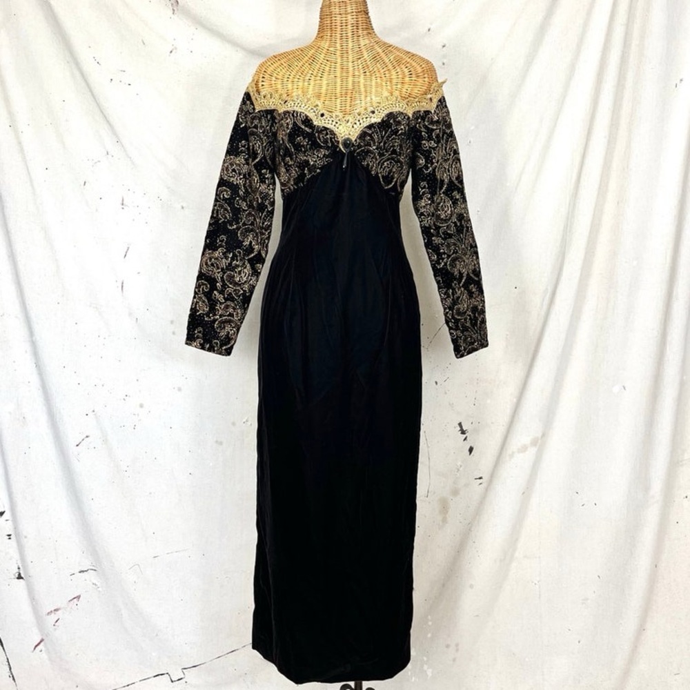 Vintage 80's Scott McClintock Off-The-Shoulder Dress Size 10 - Picture 1 of 15